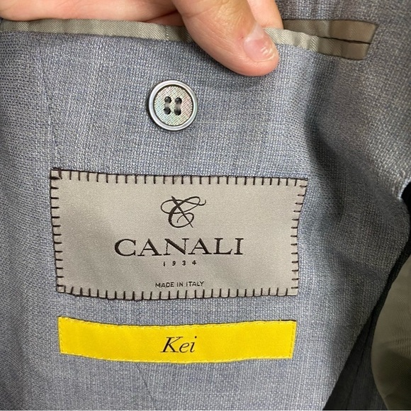Canali Gray Kai Travel‎ Blazer Sz IT 48 , US 38 - Picture 11 of 16